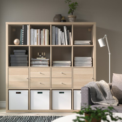 Стеллаж Ikea Kallax с 4 вставками 147x147 (Дуб) Thumb