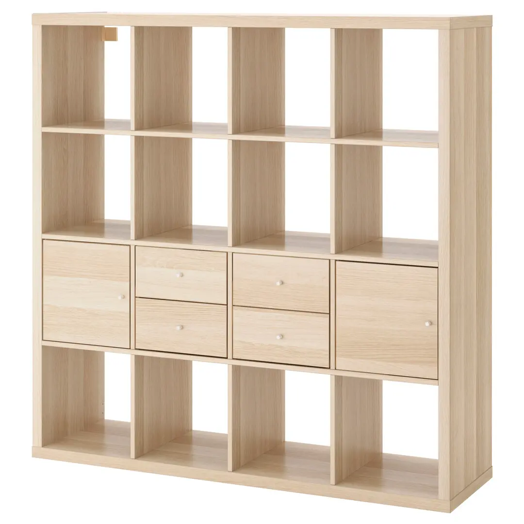 Стеллаж Ikea Kallax с 4 вставками 147x147 (Дуб) - 2