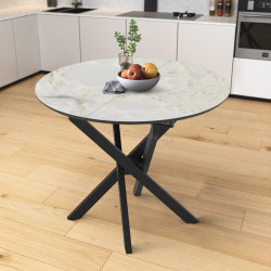 Masa extensibila Magnusplus Ruta 96/126x96 Mola (Grey Marble/Black) Thumb