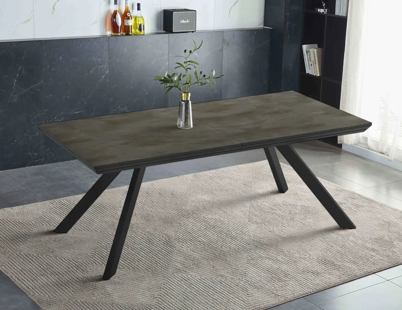 Masa extensibila Magnusplus Corin 200/278x100 Irony (Dark Grey/Black)