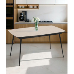 Стол раскладной Magnusplus Yense 145/185x90 Anemon (Beige/Black)