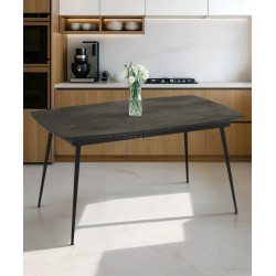 Стол раскладной Magnusplus Yense 145/185x90 Irony (Dark Grey/Black)