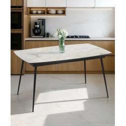 Стол раскладной Magnusplus Yense 145/185x90 Mola (Grey Marble/Black)