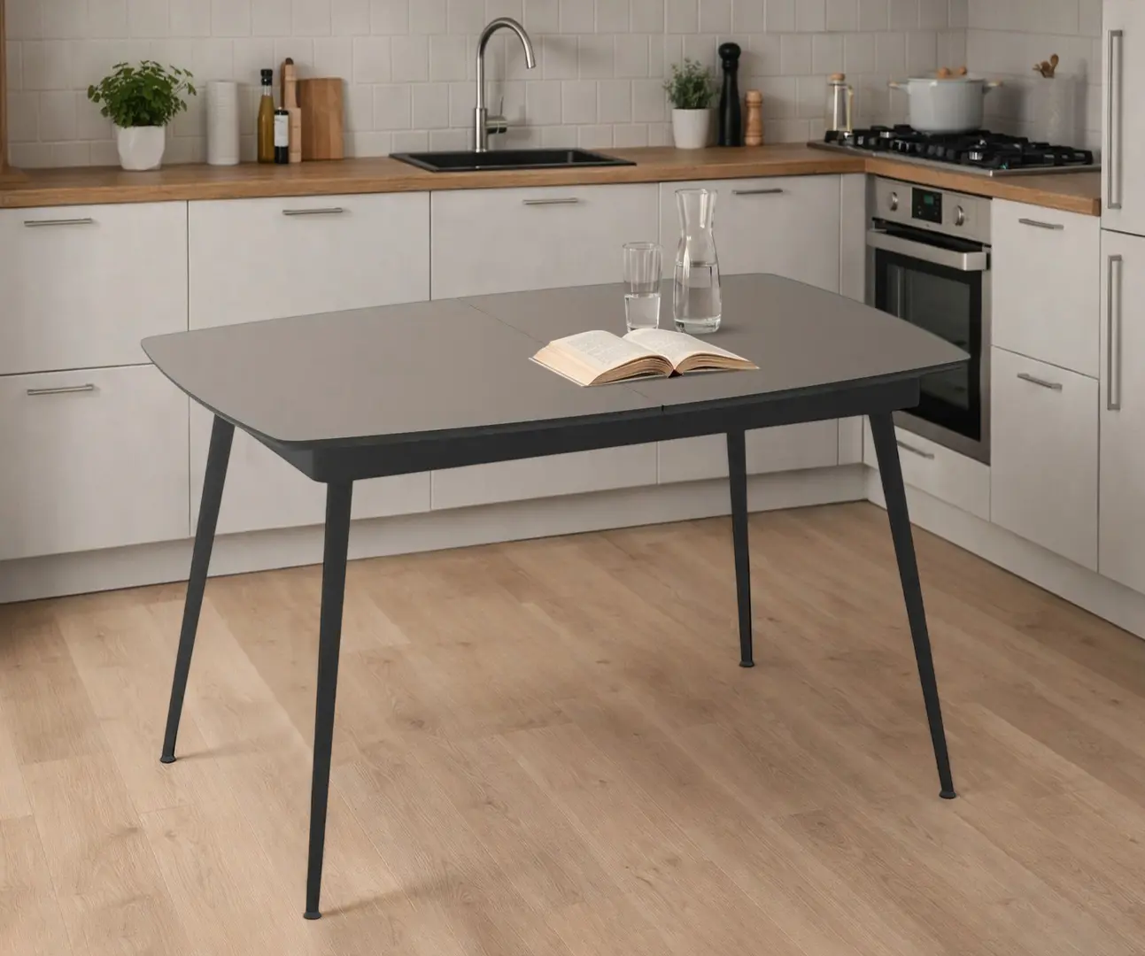 Masa extensibila Magnusplus Yense 125/165x80 Lagun (Grey/Black)