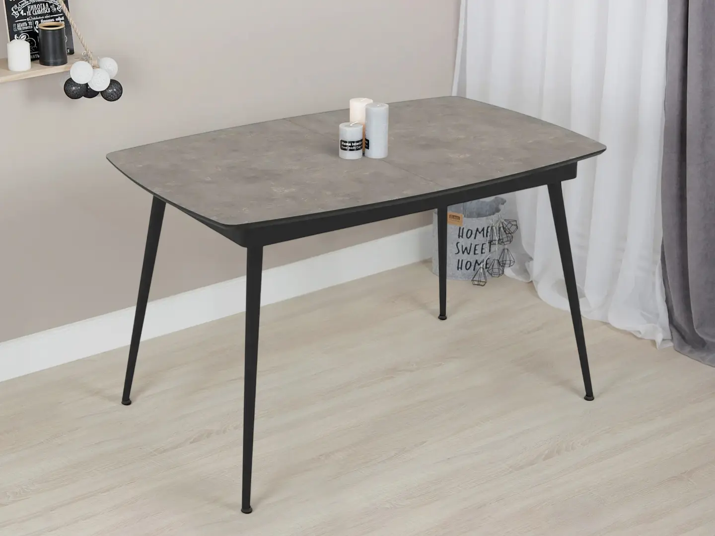 Masa extensibila Magnusplus Yense 125/165x80 Retro Stone (Grey/Black)