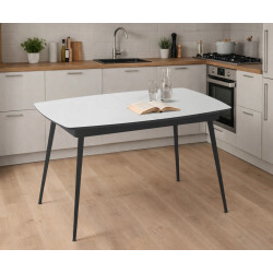 Masa extensibila Magnusplus Yense 125/165x80 Senkron (White/Black)