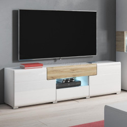 Тумба РТВ Helvetia Toledo Nr.41 2D2S (White Gloss/Sanremo Oak Light)