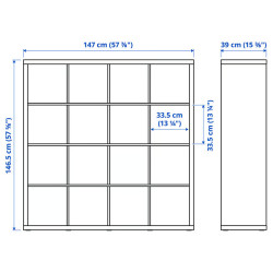 Стеллаж Ikea Kallax с 4 вставками 147x147 (Глянцевый белый) Thumb