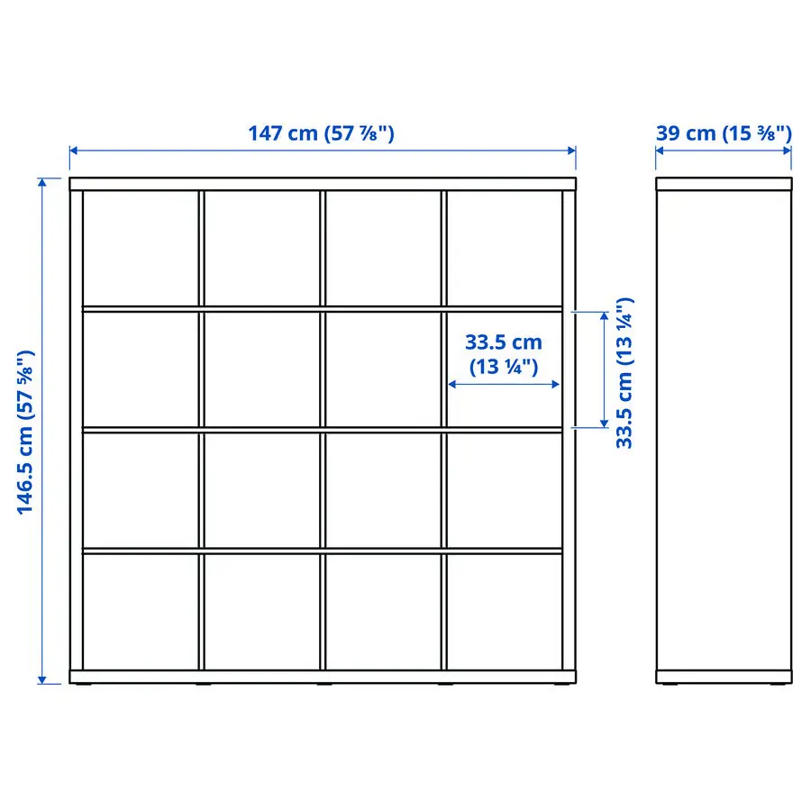 Стеллаж Ikea Kallax с 4 вставками 147x147 (Глянцевый белый) - 5