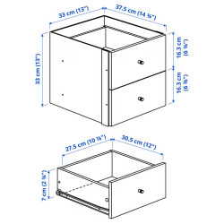 Стеллаж Ikea Kallax с 4 вставками 147x147 (Глянцевый белый) Thumb