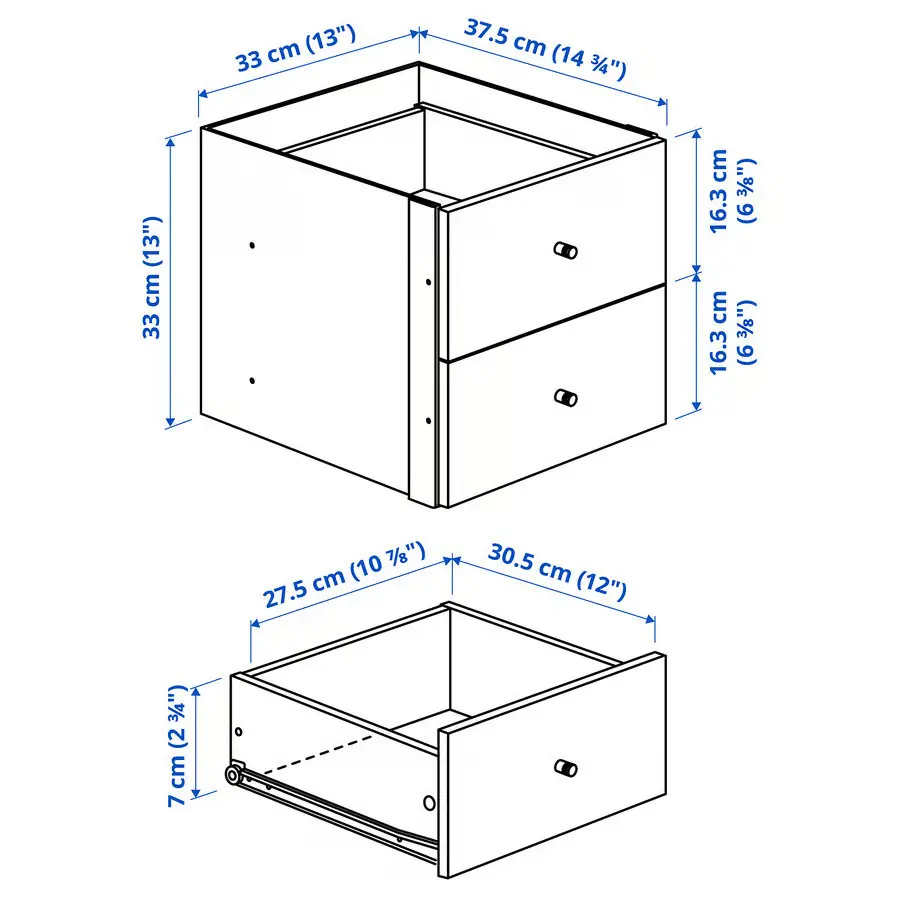 Стеллаж Ikea Kallax с 4 вставками 147x147 (Глянцевый белый) - 6