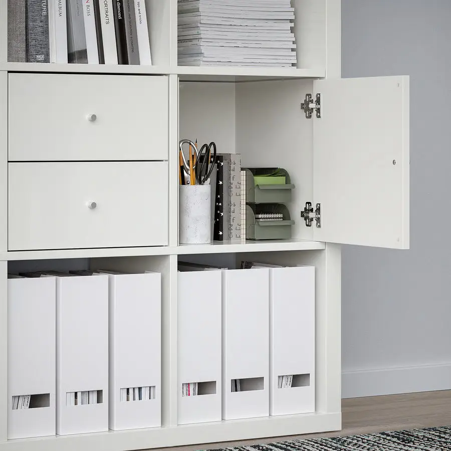 Стеллаж Ikea Kallax с 4 вставками 147x147 (Глянцевый белый) - 3