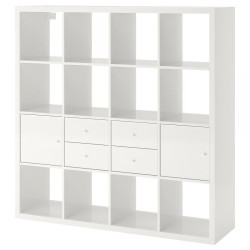 Стеллаж Ikea Kallax с 4 вставками 147x147 (Глянцевый белый) Thumb
