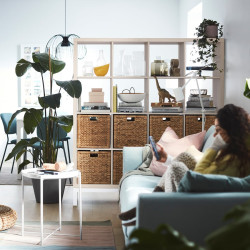 Стеллаж Ikea Kallax 147x164 (Состаренный дуб/Белый) Thumb
