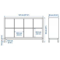Стеллаж Ikea Kallax 147x94 (Глянцевый Белый) Thumb