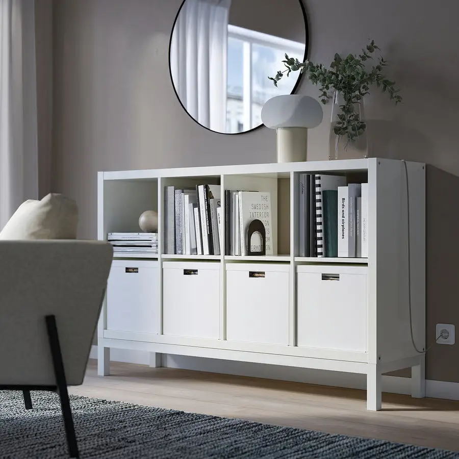 Стеллаж Ikea Kallax 147x94 (Глянцевый Белый) - 3