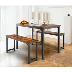 Обеденный набор Costway KC55455CF 1+2 (Black/Coffee) Thumb