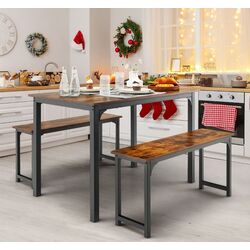 Обеденный набор Costway KC55455CF 1+2 (Black/Coffee) Thumb