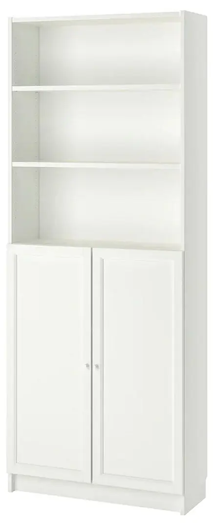 Книжный шкаф Ikea Billy/Oxberg 80x30x202 (Белый) - 2