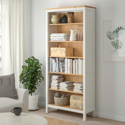 Стеллаж Ikea Hemnes 90x197 (Белый/Светло-коричневый)