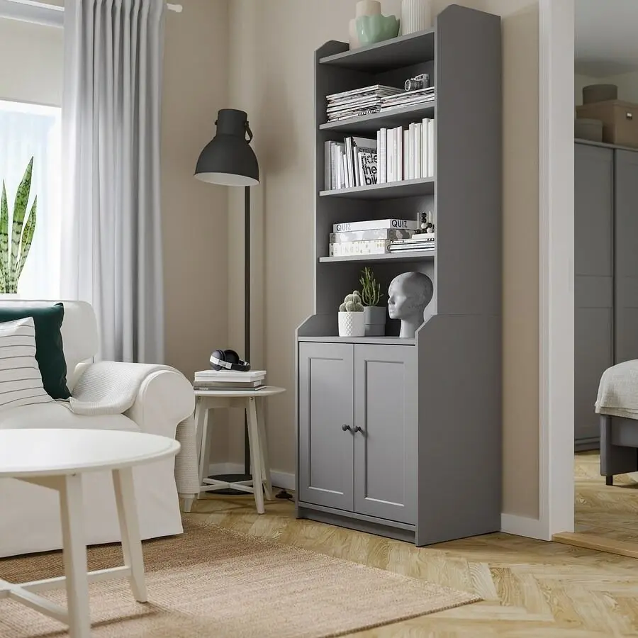 Dulap-etajera pentru carti Ikea Hauga 70x199 (Gri)