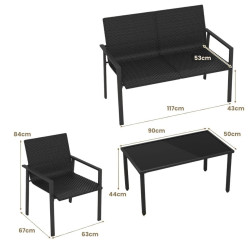 Set mobilier de gradina Costway NP11668DK (Black) Thumb