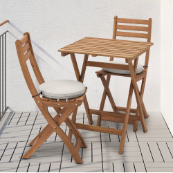 Set mobilier de gradina pliabil Ikea Askholmen/Froson/Duvholmen 1+2 60x62 (Maro/Bej)