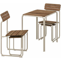 Комплект садовой мебели Ikea Furuon 2 стула/2 табурета 75x56 (Коричневый)