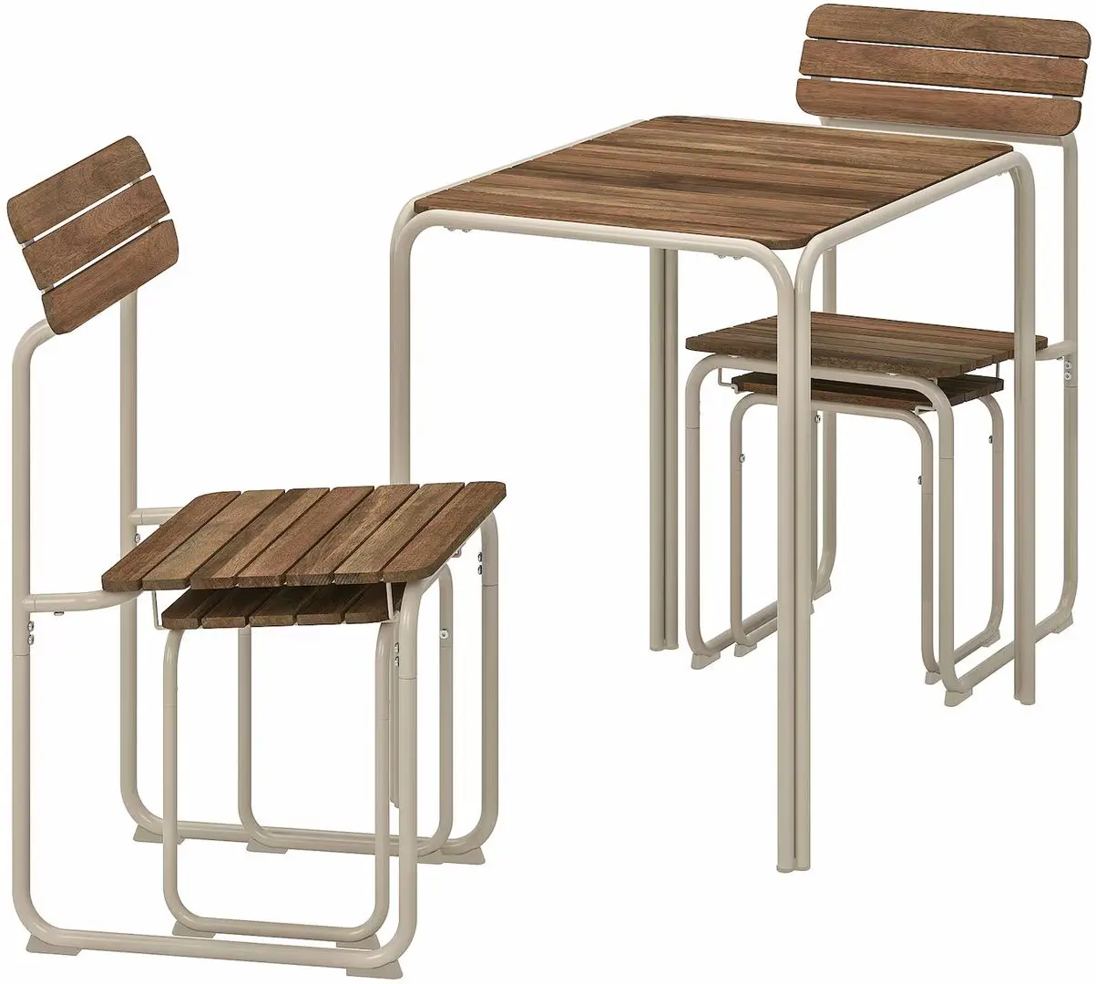 Комплект садовой мебели Ikea Furuon 2 стула/2 табурета 75x56 (Коричневый)