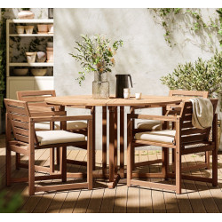 Set mobilier de gradina Ikea Nammaro/Froson/Duvholmen 1+4 130 (Maro deschis/Bej)