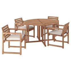 Set mobilier de gradina Ikea Nammaro/Froson/Duvholmen 1+4 130 (Maro deschis/Bej) Thumb