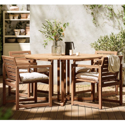 Set mobilier de gradina Ikea Nammaro/Kuddarna 1+4 130 (Maro deschis/Gri deschis-bej)