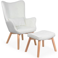 Fotoliu cu taburet Prestige Chairs BUC 267 (Cream) Thumb
