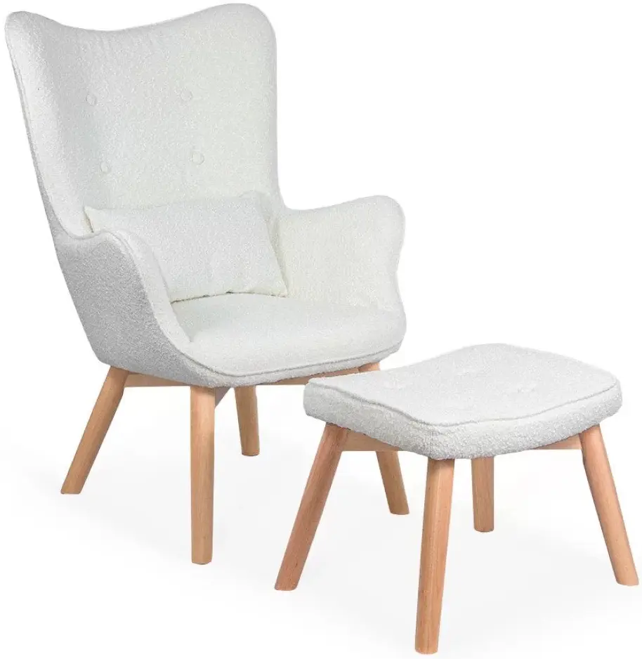 Fotoliu cu taburet Prestige Chairs BUC 267 (Cream) - 5