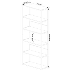 Стеллаж Akord Loft 80 6P (Black/Sonoma Oak) Thumb