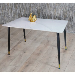 Стол Magnusplus DT 2133 120x70 (White Marble/Black)
