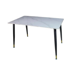 Стол Magnusplus DT 2133 120x70 (White Marble/Black) Thumb