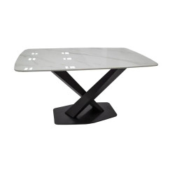 Masa Magnusplus DT 2138 120x79 (White Marble/Black) Thumb