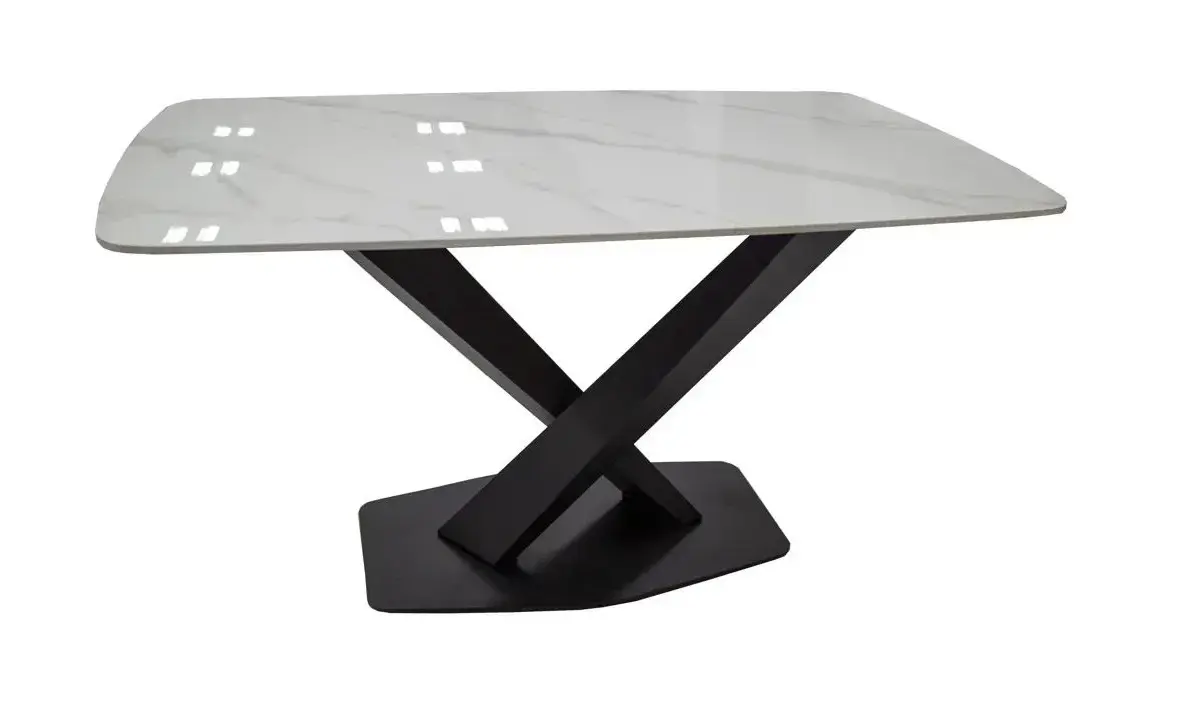 Masa Magnusplus DT 2138 120x79 (White Marble/Black) - 2