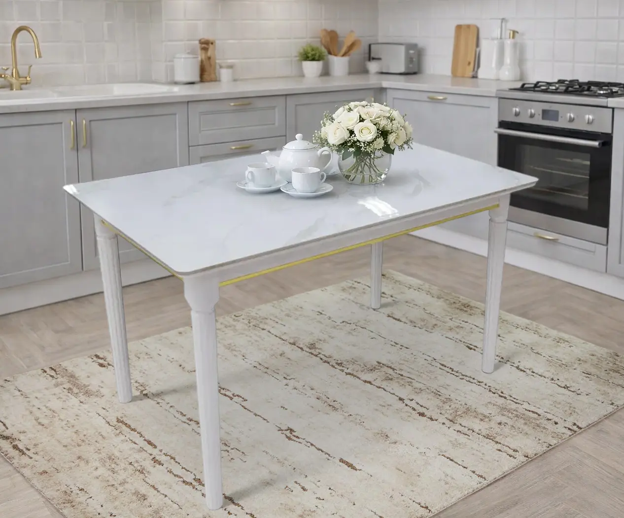 Masa Magnusplus DT A31 130x80 (White Marble)