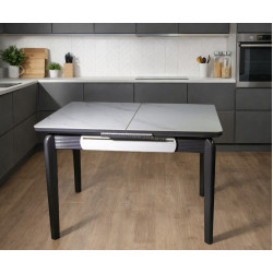 Стол раскладной Magnusplus DT A40 110/140x75 (White Marble/Grey)