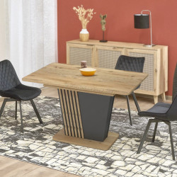 Masa extensibila Magnusplus Luna 120/160x75 Rivoli (Wood/Graphite)