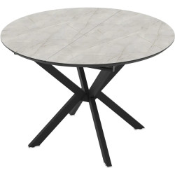 Стол раскладной Magnusplus Dobok 110/145x110 Lagina High Gloss (Light Grey/Black) Thumb