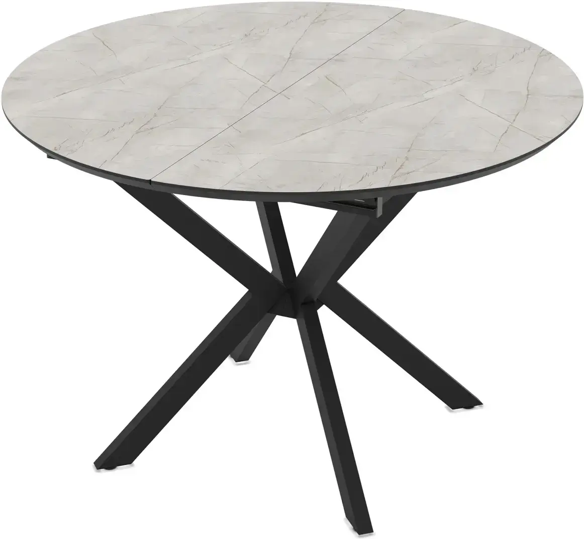Стол раскладной Magnusplus Dobok 110/145x110 Lagina High Gloss (Light Grey/Black) - 2