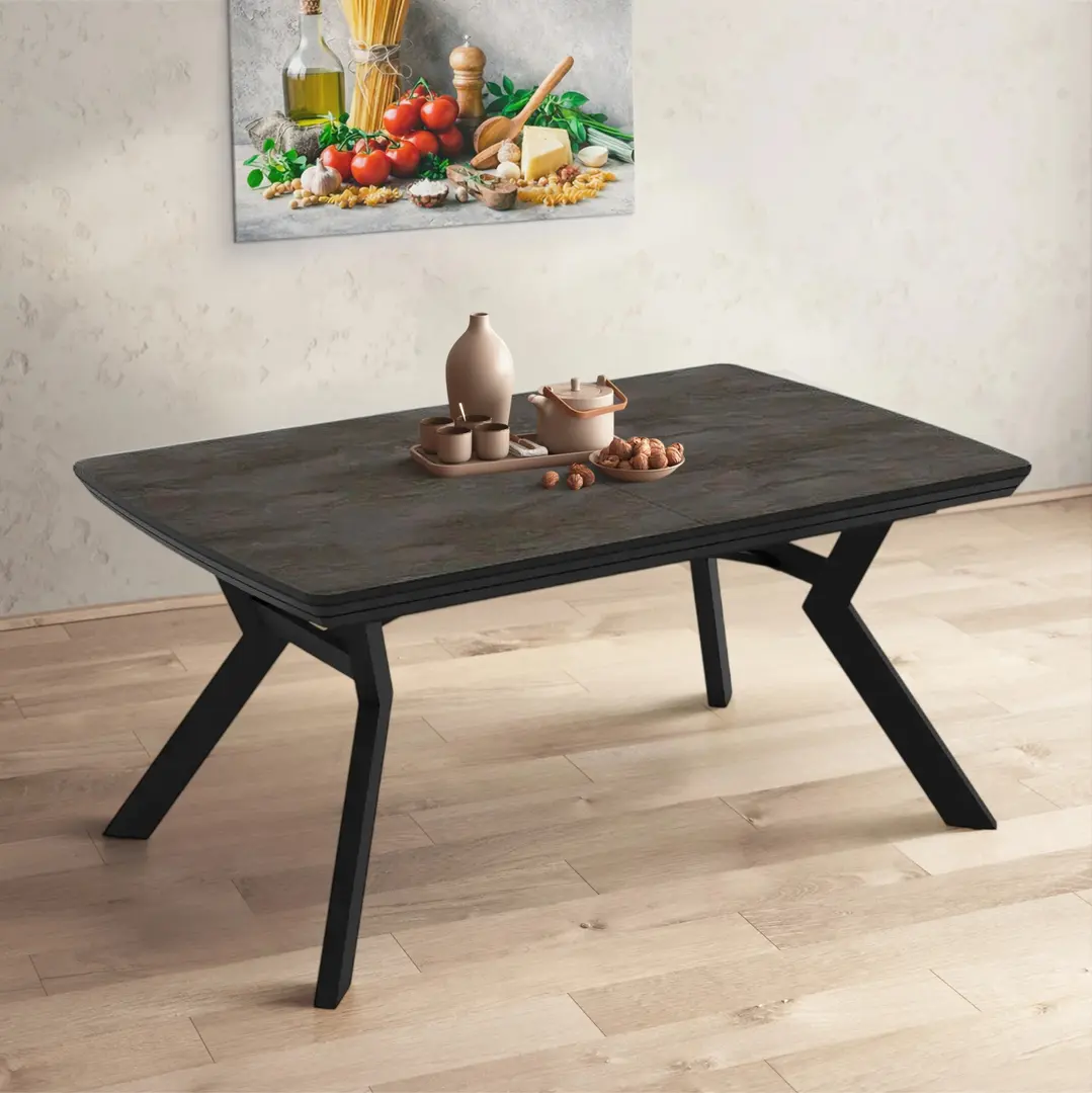 Masa extensibila Magnusplus Robat 160/210/260/310/360x100 Irony (Dark Grey/Black)