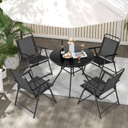 Набор садовых стульев Costway NP11144DK-4 (Black)