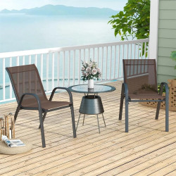 Set scaune de gradina Costway NP11595BN-2 (Brown)