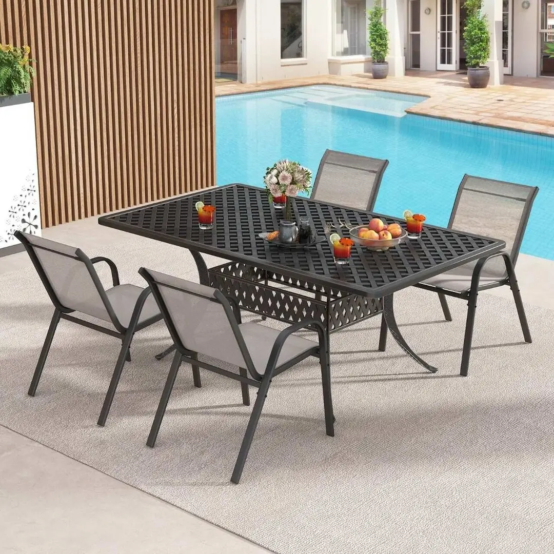 Set scaune de gradina Costway NP11596GR-4 (Grey) - 2