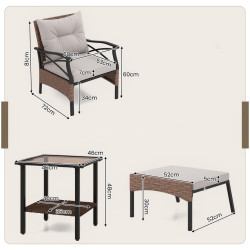 Комплект садовой мебели Costway NP11576BN (Brown) Thumb