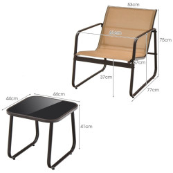 Комплект садовой мебели Costway NP12224CF (Black/Brown) Thumb